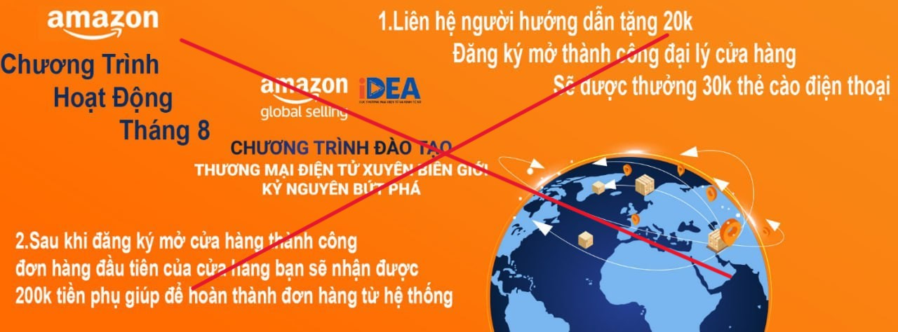 Khuyến cáo người dân cảnh giác với các thông tin sử dụng logo, tên của Cục Thương mại điện tử & Kinh tế số và Amazon Global Selling Việt Nam để lừa đảo